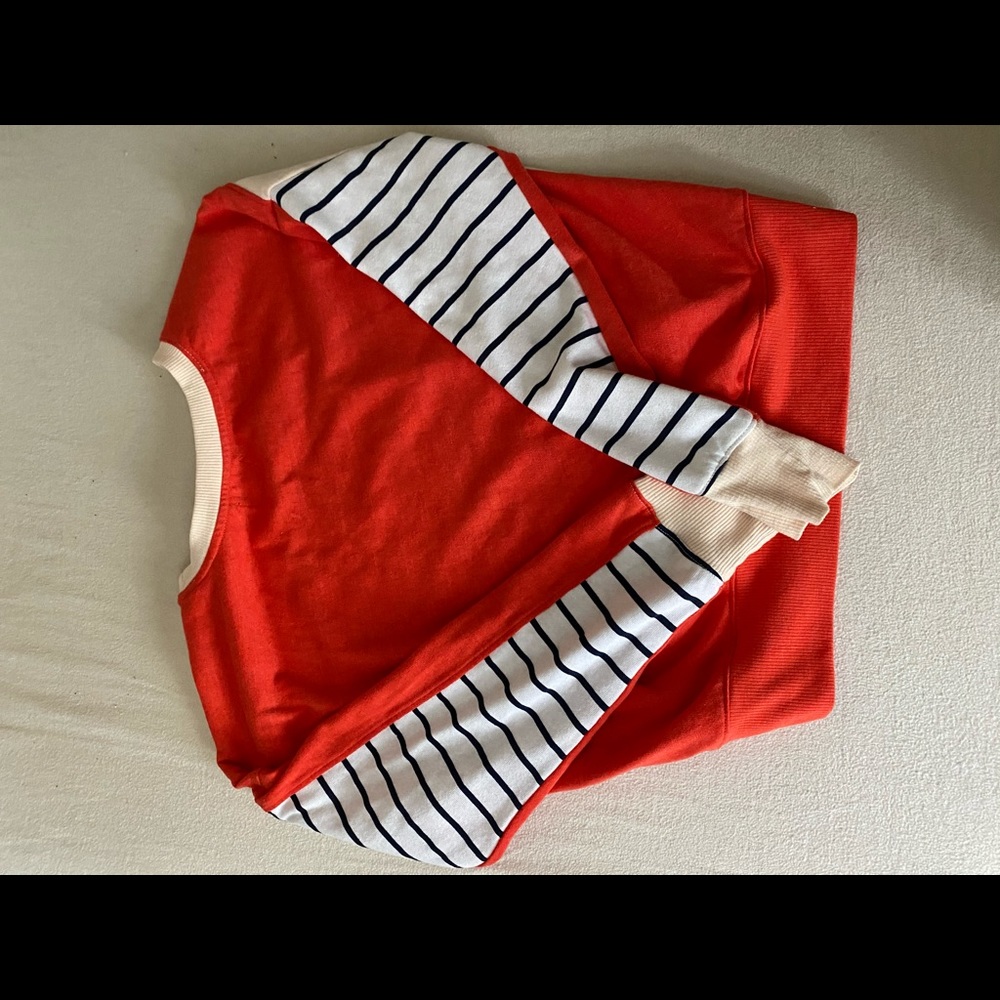 Sundry colorblock striped crew neck sweatshirt